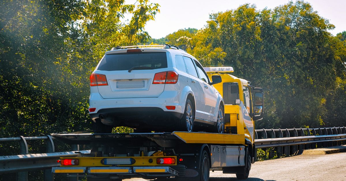 tow truck towing a vehicle